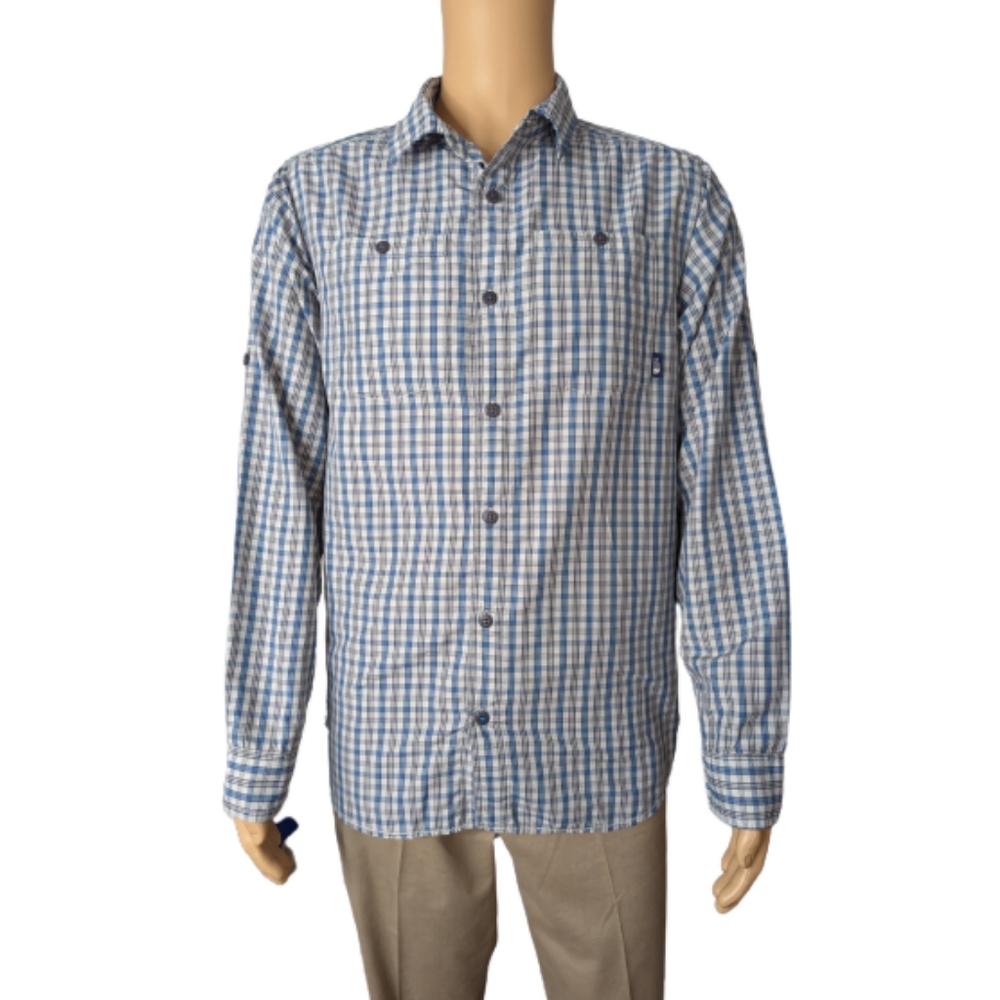The North Face Blue Plaid Button Down Shirt L